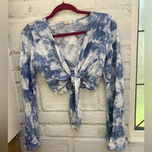 Blue tie dye Hollister crop